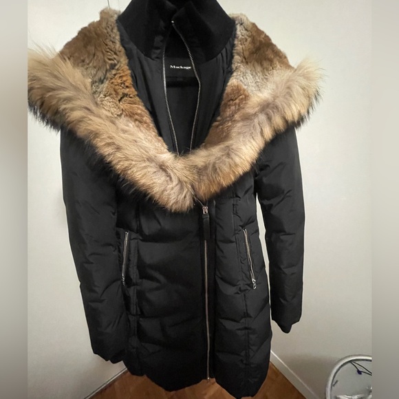 New MACKAGE TRISH down coat with natural fur Signature Collar Size XS - Picture 14 of 16